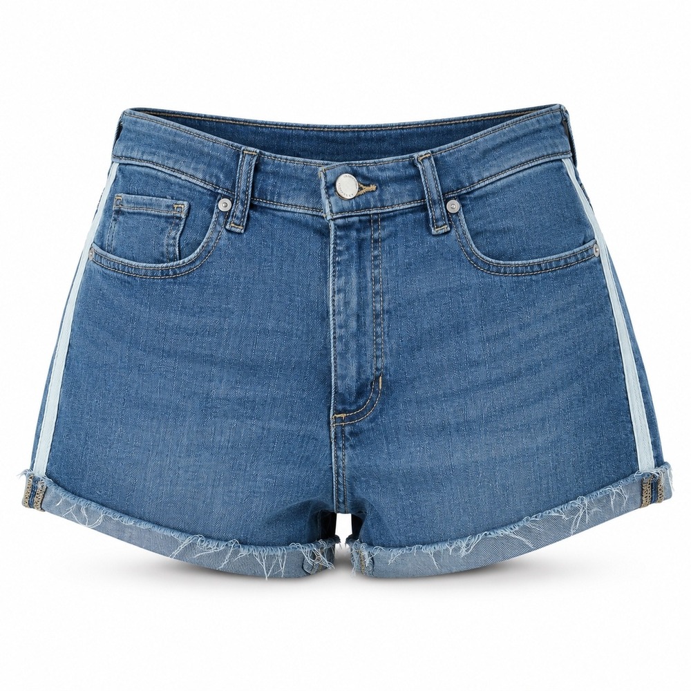 Banana Republic Mid Rise Short 29 Denim Sporty Side Stripe Raw Hem Summer Casual